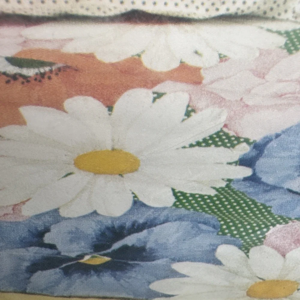Vtg 70s Fieldcrest FULL Size Flat Sheet Saturdays Flower Power Mod‎ Print Fabric